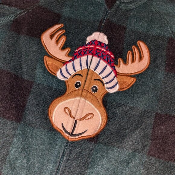 NEW 3T The Children's Place One Piece Fleece Footed Christmas Holiday Pajamas - Picture 2 of 4